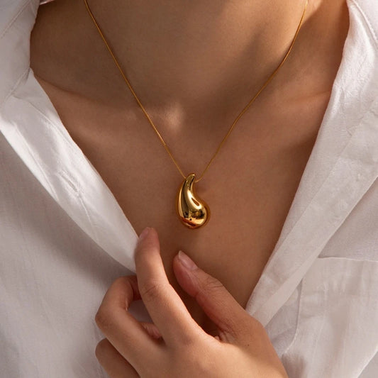 vintage gold color plated chunky dome drop necklaces for women fashion