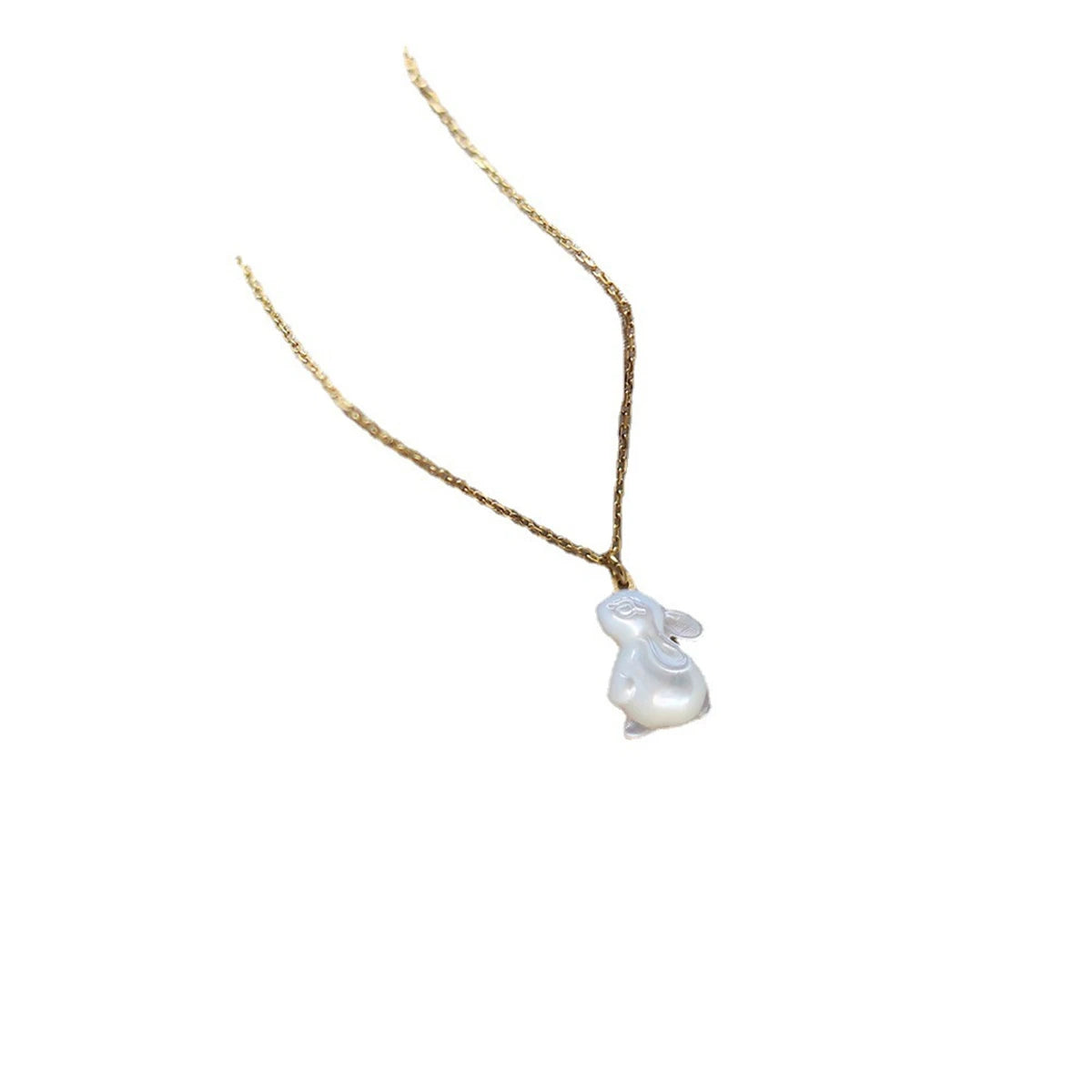 Simple Moon Watching Rabbit~Shell Rabbit Fresh and Artistic Necklace