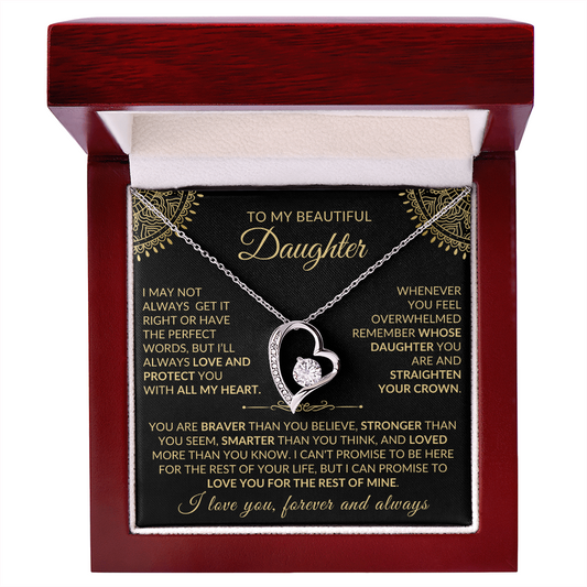 Daughter Necklace| Love You For The Rest Of My Life