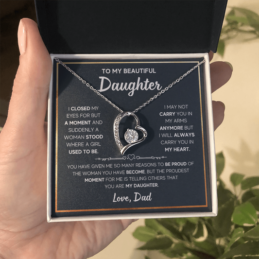 Daughter - I closed my eyes - Dad - Forever Love Necklace