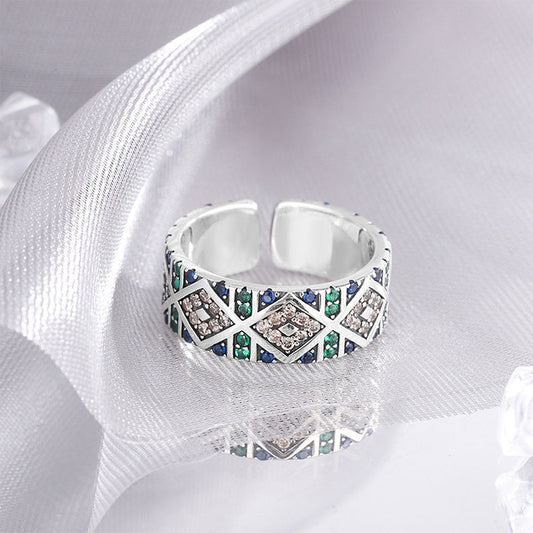 S925 Sterling Silver Angel Eye Zircon Ring