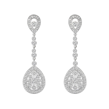 LO5W120 - Brass  Earrings with AAA Grade CZ  in Clear