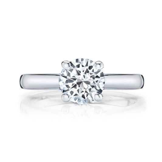 Mars Round Engagement Ring 14K White Gold