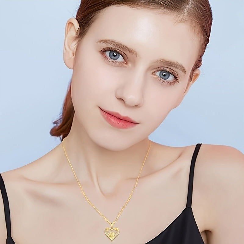 Fashion Sunflower Heart Pendant Necklace