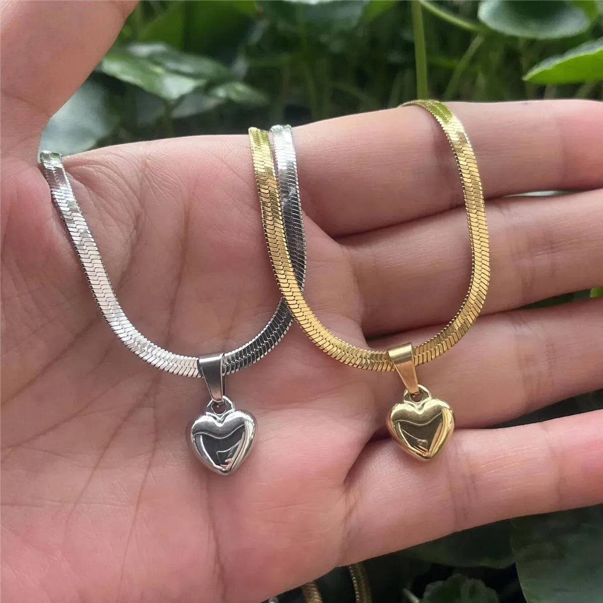 Romantic Titanium Stainless Steel Lovely Heart Charm Necklaces Jewelry