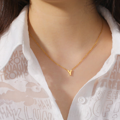 Cazador Minimalist Initial A-z Letter Necklace For Women Alphabet