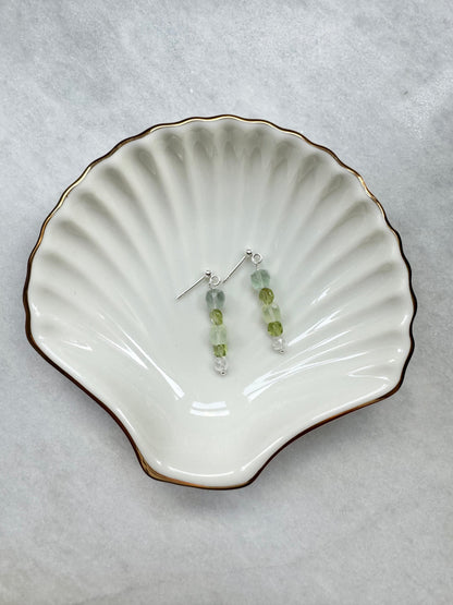 Green Gemstone Drop Earrings