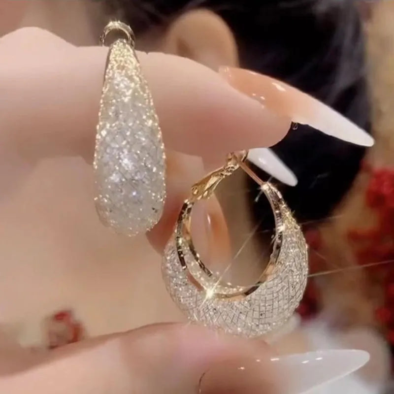 Elegant Mesh Zircon Earrings – Perfect for Parties & Gifting