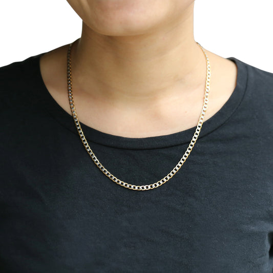 Trendsmax Gold Color Chain Necklace For Men Women Cuban Link Chain Male Necklace Fashion Men's Jewelry Wholesale Gifts 4mm GN64
