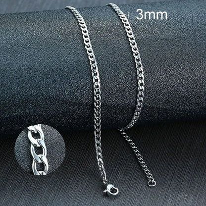 Vnox Men's Cuban Link Chain Necklace Stainless Steel Black Gold Color Male Choker colar Jewelry Gifts for Him
