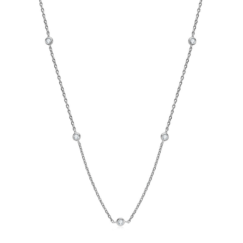 Personalized Fashion S925 Sterling Silver Moissanite Niche Starry Necklace