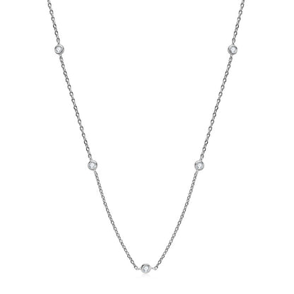 Personalized Fashion S925 Sterling Silver Moissanite Niche Starry Necklace