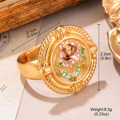 Baroque Pearl Ring Flower Oil Painting Series