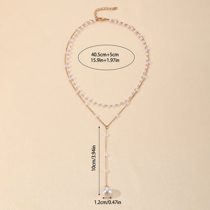 Pearl Double Layer Twin Pearl Necklace