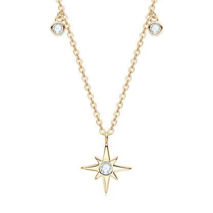 Personalized Fashion S925 Sterling Silver Moissanite Niche Starry Necklace