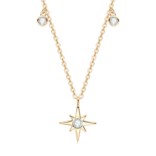 Personalized Fashion S925 Sterling Silver Moissanite Niche Starry Necklace