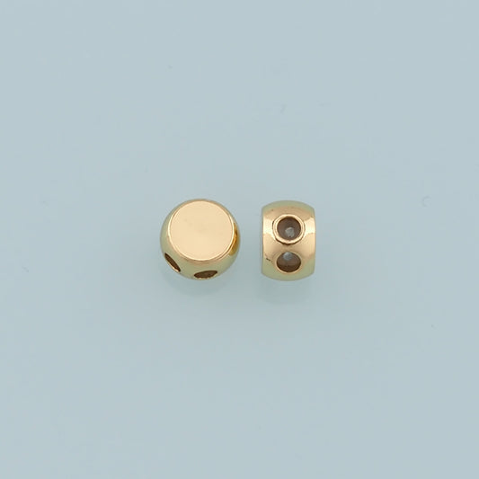 Gold Round Beads Charms,18K Gold Filled Round Flat Spacer beads Bracelet Necklace for DIY Jewelry Making Supply