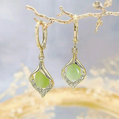 Rhinestone Tulip Hoop Earrings