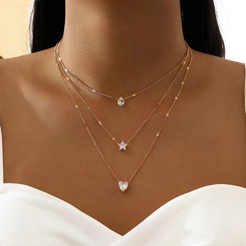 New Wine Red Cherry Gold Colour Pendant Necklace For Women Personality Fashion Necklace Wedding Jewelry Birthday Gifts