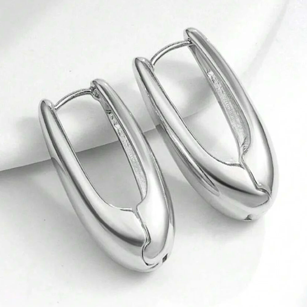 Gold Plating Heart Shape Hoop Earrings For Women Twisted Heart