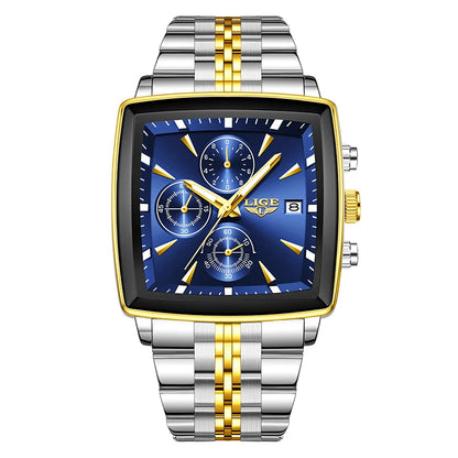 LIGE Fashion Mens Watches Top Brand Luxury Luminous Waterproof Chronograph Date Man Wristwatch Outdoor Sports Quartz Watch Men
