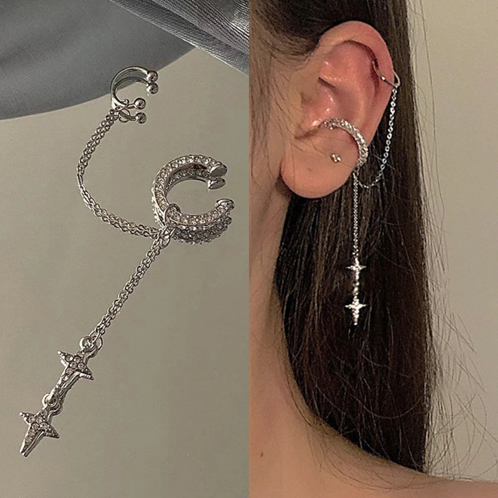 Delicate Zircon Heart Shape Clip Earrings Female Buckle Ear Cuff No Piercings Fake Cartilage Ear for Women 2025 Fashion Jewelry