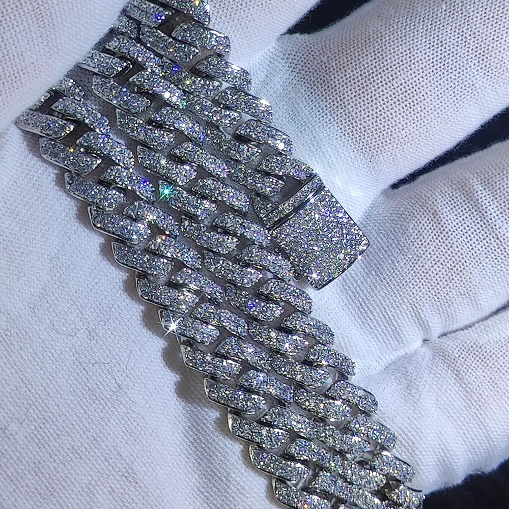 10mm CZ Stone cuban link chain Silver Gold Plated Iced Out Miami Cuban Chain Necklace for Men Women
