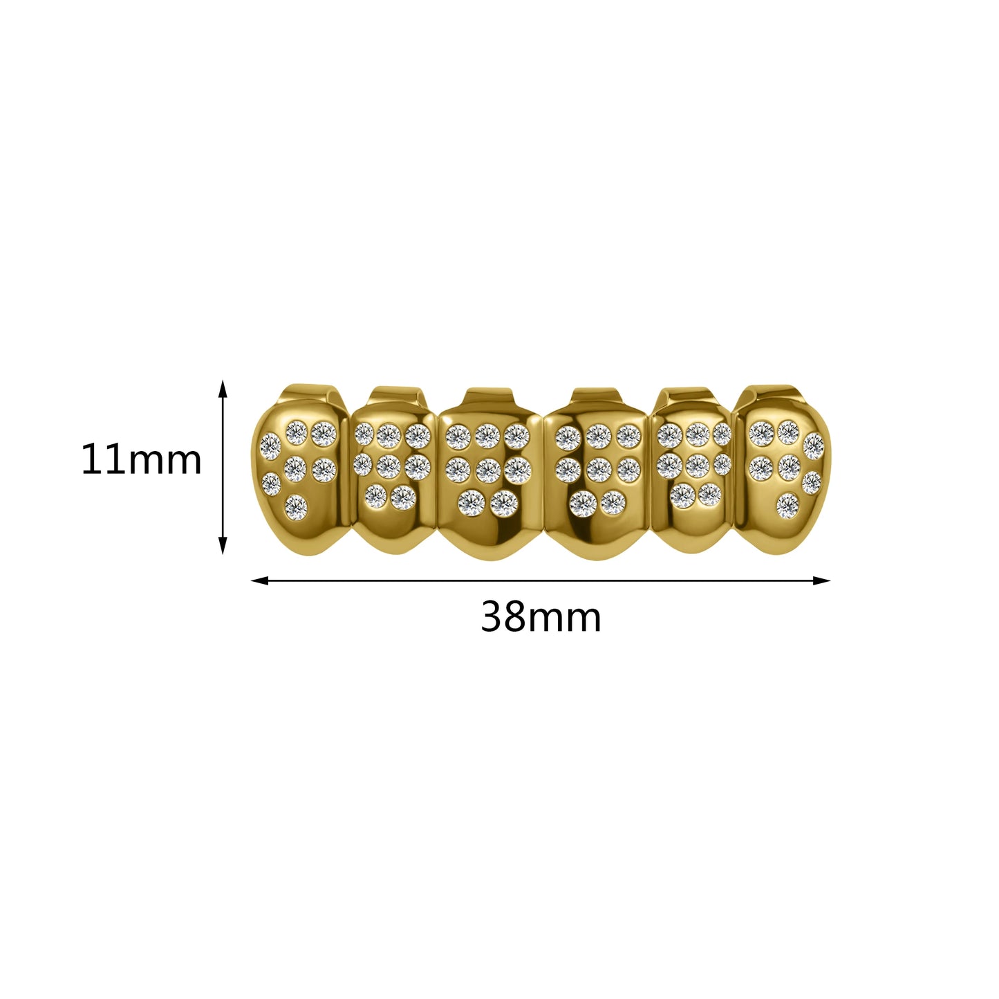 ZS 1 Set Hip Hop 18K Gold Plated Grillz Men Teeth Shiny CZ Crystal Cross Gap Grillz Colorful Zircon Top&Bottom Tooth Jewelry