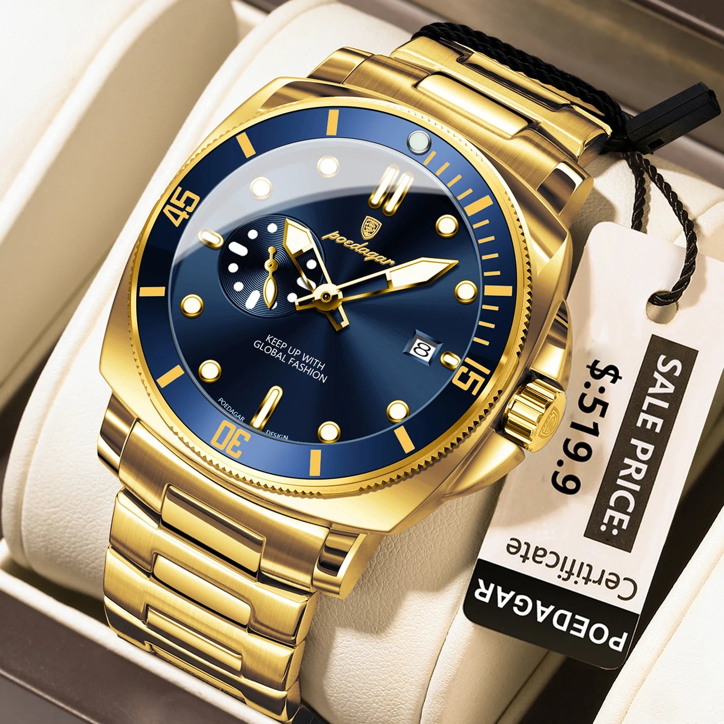 POEDAGAR SportLux® – Men’s Waterproof Quartz Watch
