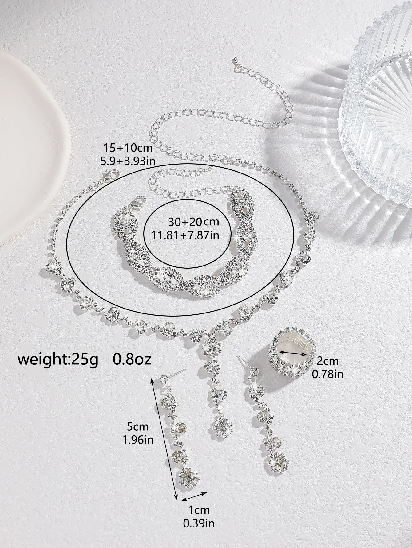 4PC Women's Fashion Copper Claw Chain Sunflower Necklace Earrings