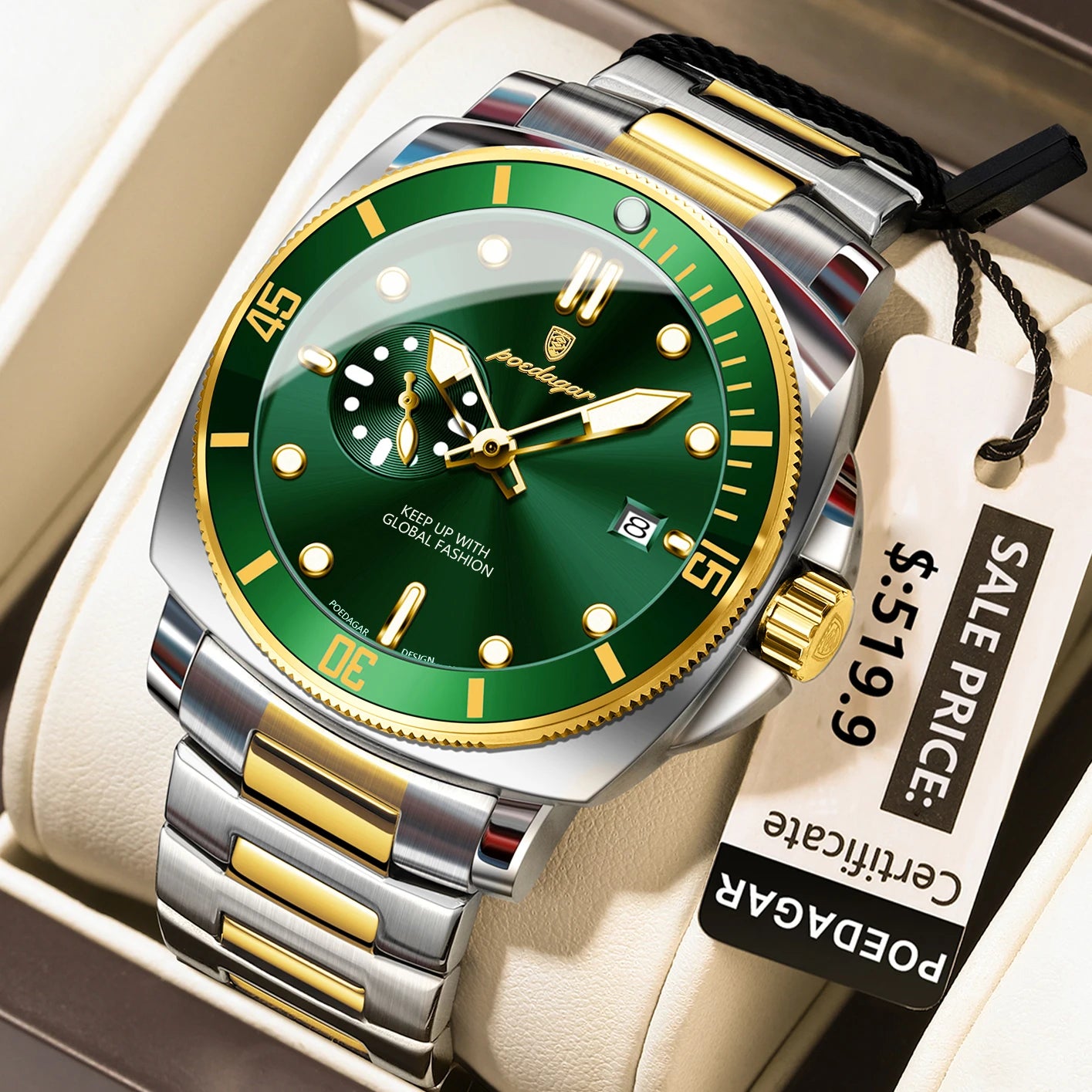 POEDAGAR SportLux® – Men’s Waterproof Quartz Watch