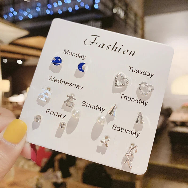 S925 Silver Mini Stud Earrings Set – Elegant, Simple & Cute Jewelry for Women & Girls™