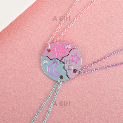 CelestiBond™ Friendship Necklace 🌙⭐ — Sun, Moon & Star Connection