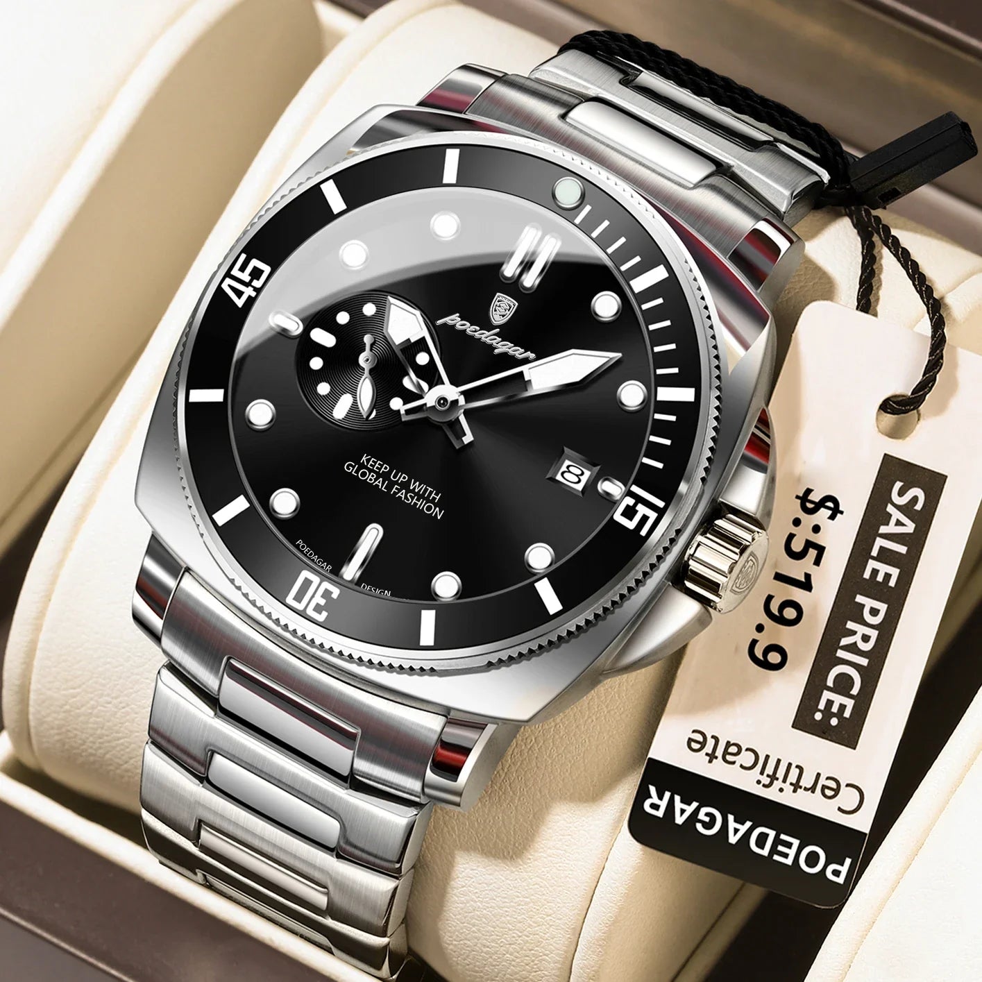 POEDAGAR SportLux® – Men’s Waterproof Quartz Watch