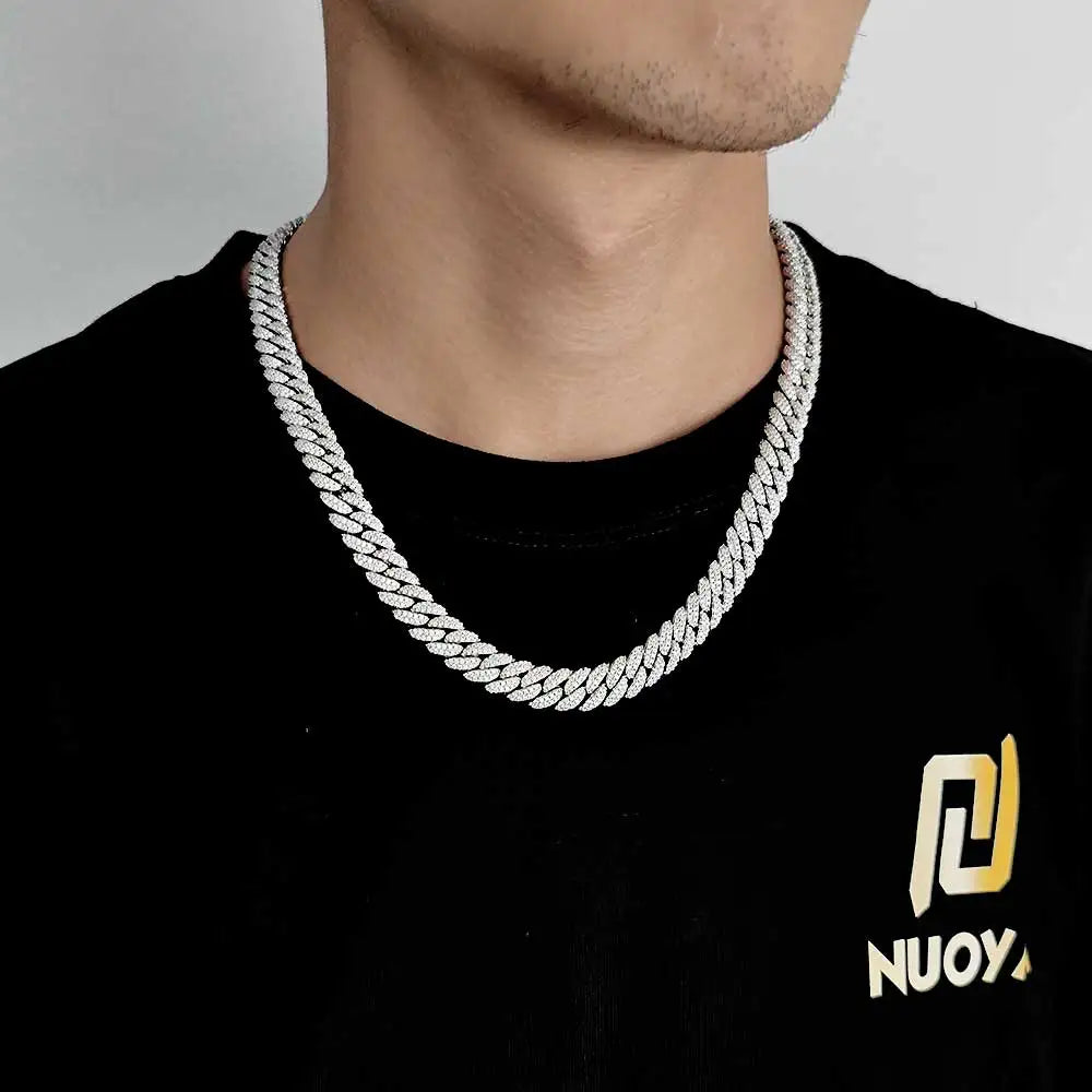 10mm Hip Hop Cubic Zircon CZ Iced Out Bubbles Cuban Link Chain