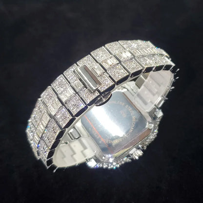 2025 New Luxury Diamond Watch Men Fashion Iced Out Square Colorful Number Watches Hip Hop Bling Jewelry Reloj Hombre for Party