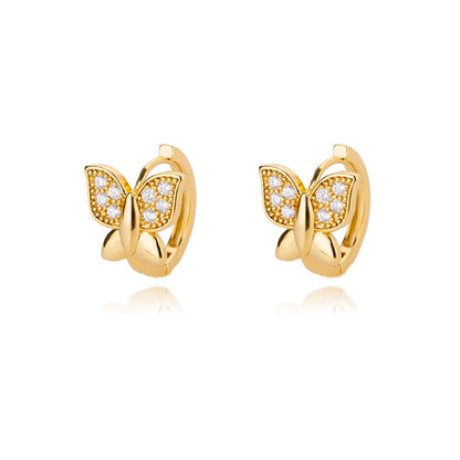 Zircon Round Hoop Earrings for Women Stainless Steel Round Circle Heart Evil Blue Earring Female Fashion Party Jewelry Gift BFF