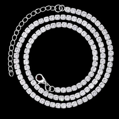 16/18/20/22/24inch Prong Cuban Link Chain for Women Men Iced Out 2 Row