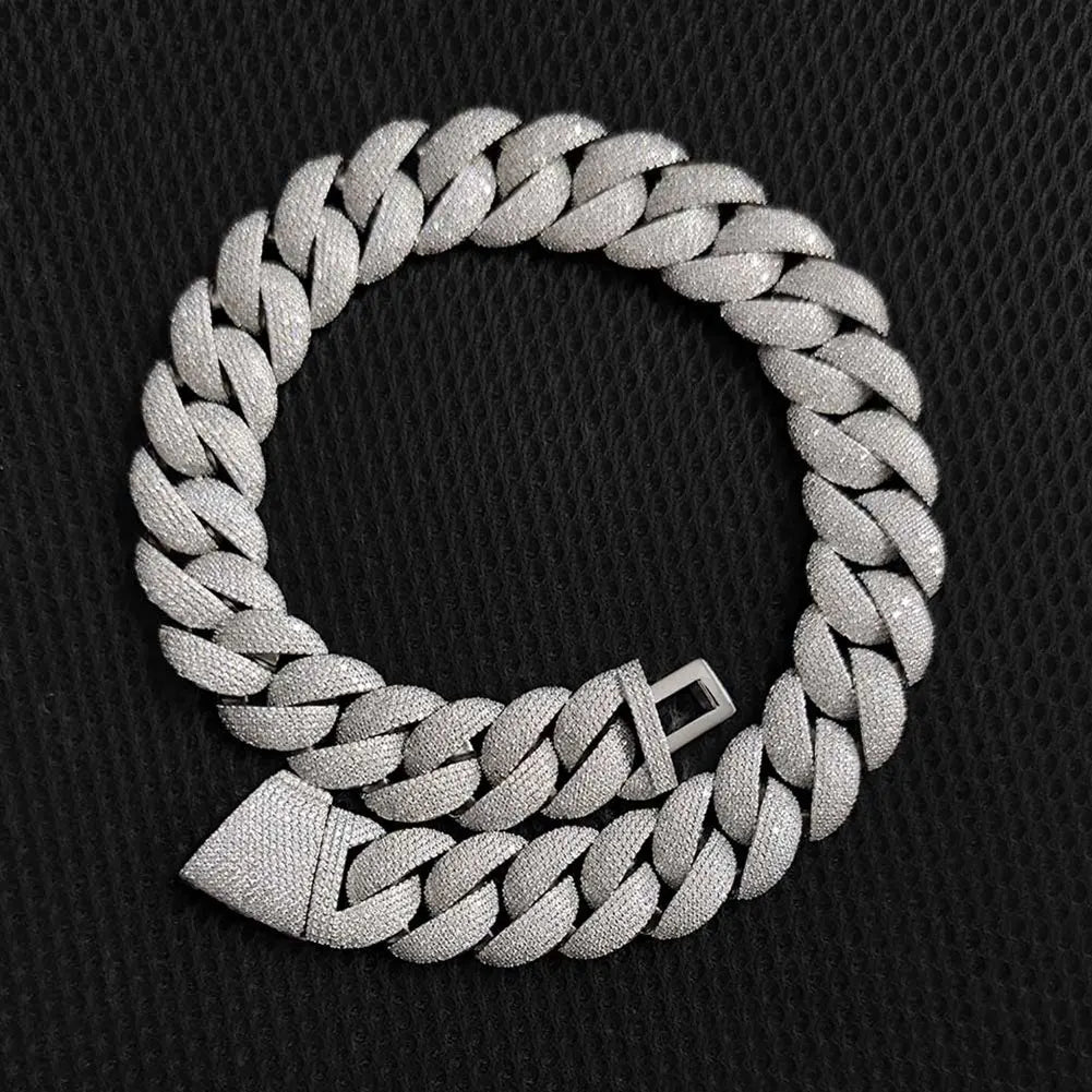 Luxury Jewelry 22mm Diamond Chain Men Iced Out Bling CZ Silver/Gold Plated Rapper Hip Hop Thick Cuban Link Necklace Gift for Him