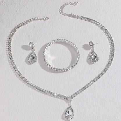Wedding Season Women's Fashion Copper Claw Chain Water Drop Necklace