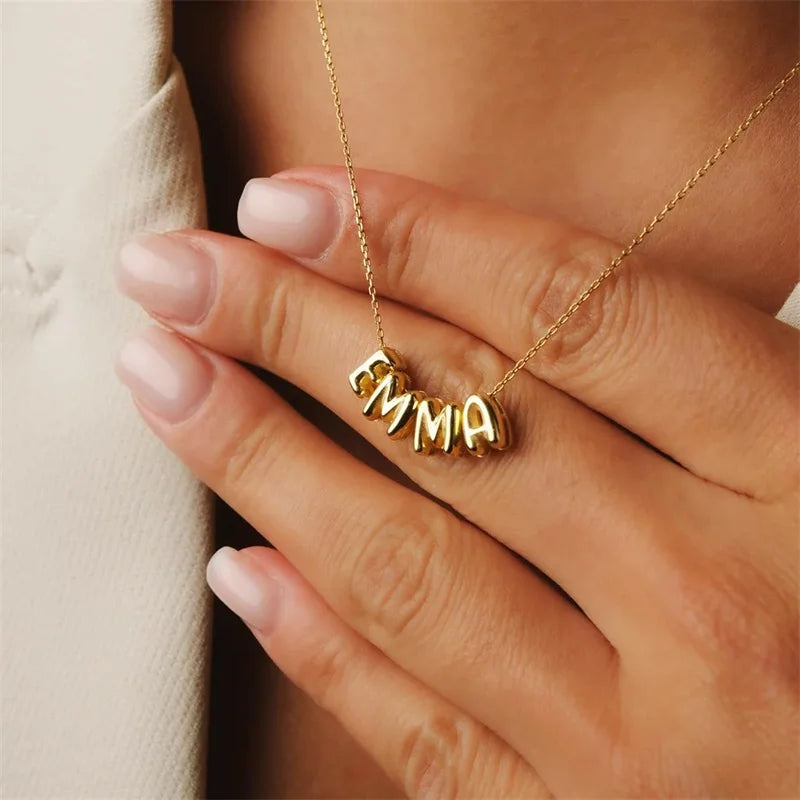 Personalized Name Bubble Necklace – Your Story, Your Style