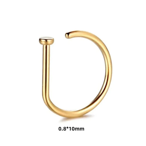 1pc Women Men Fake Piering Nose Ring Earrings, Fashion Punk Non