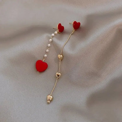 New Fashion Jewelry Red Rose Drop Earrings Women Vintage Rhinestone Flowers Dangle Earring Weddings Engagement Party Jewelry