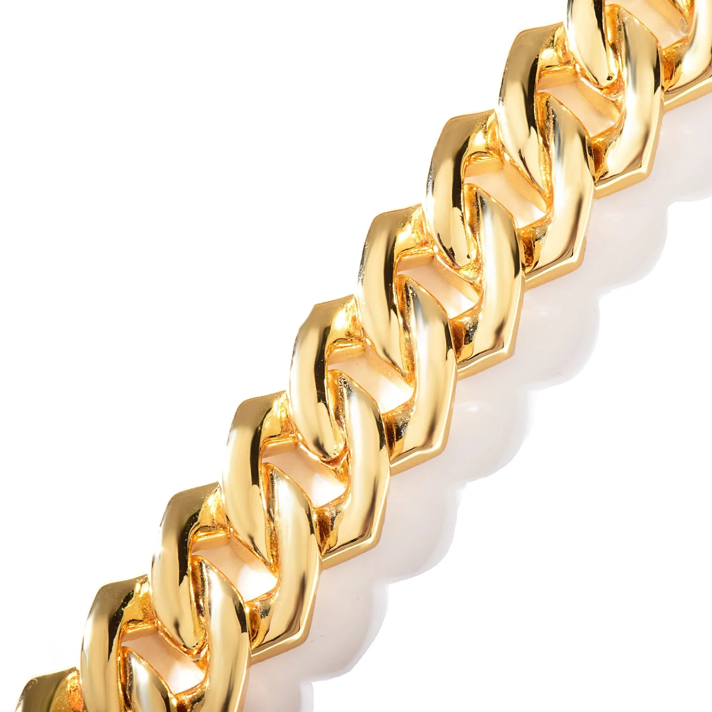 CUC Men Hip Hop Necklace 20mm 4Row Miami Cuban Chain Gold Color Iced Out Zirconia Link Fashion Rock Rapper Jewelry
