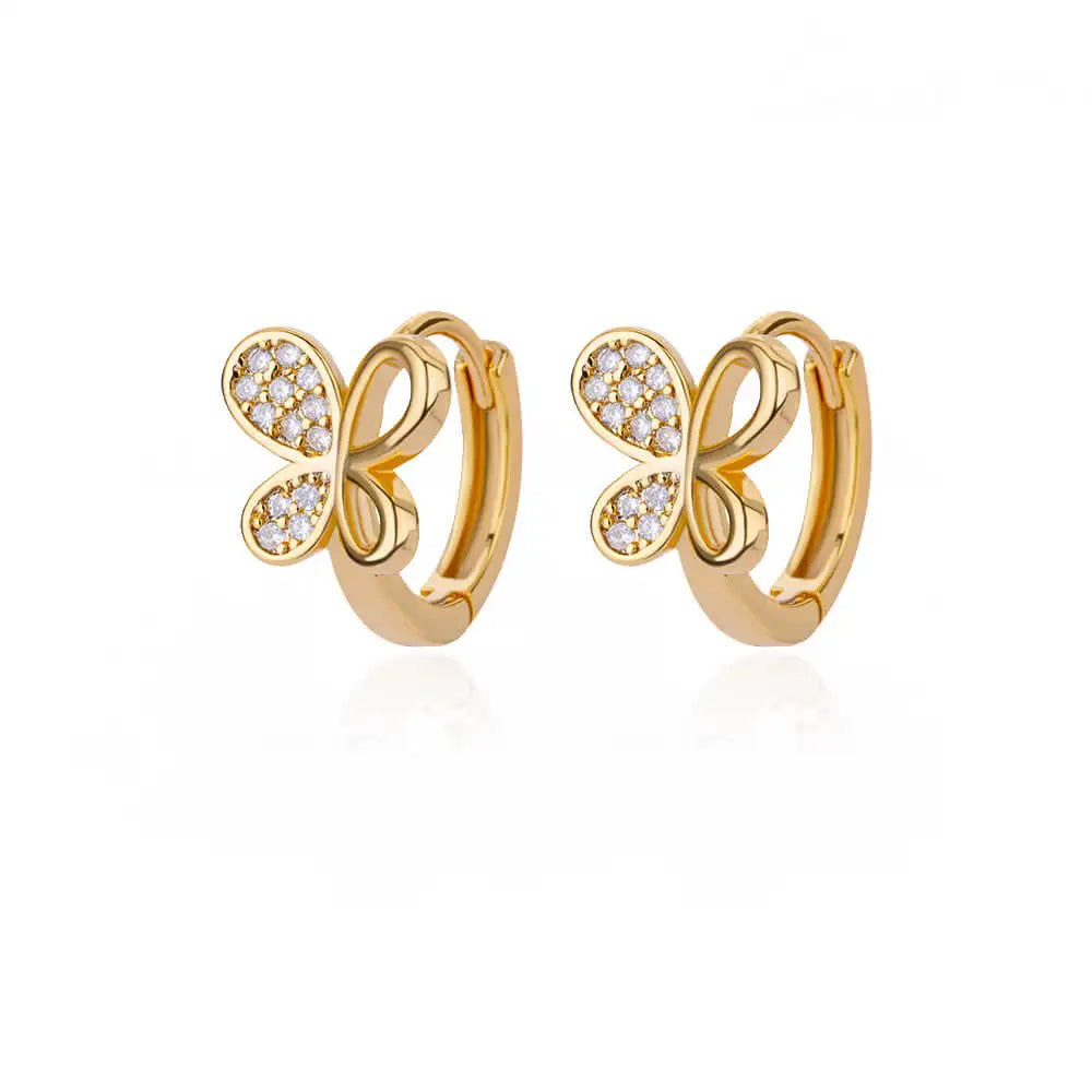 Zircon Round Hoop Earrings for Women Stainless Steel Round Circle Heart Evil Blue Earring Female Fashion Party Jewelry Gift BFF