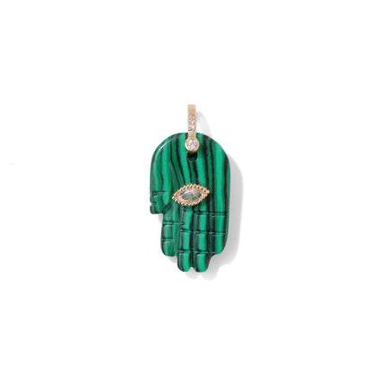 Carved Lapis Buddha Pendant with Diamonds