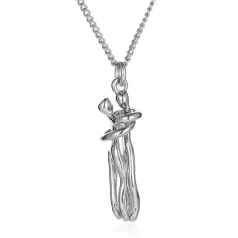 Hip Hop Couple Pendant - Punk Hug Promise Necklace Women and Men
