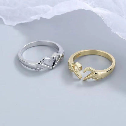 Hot selling romantic two handed heart to heart ring, European and