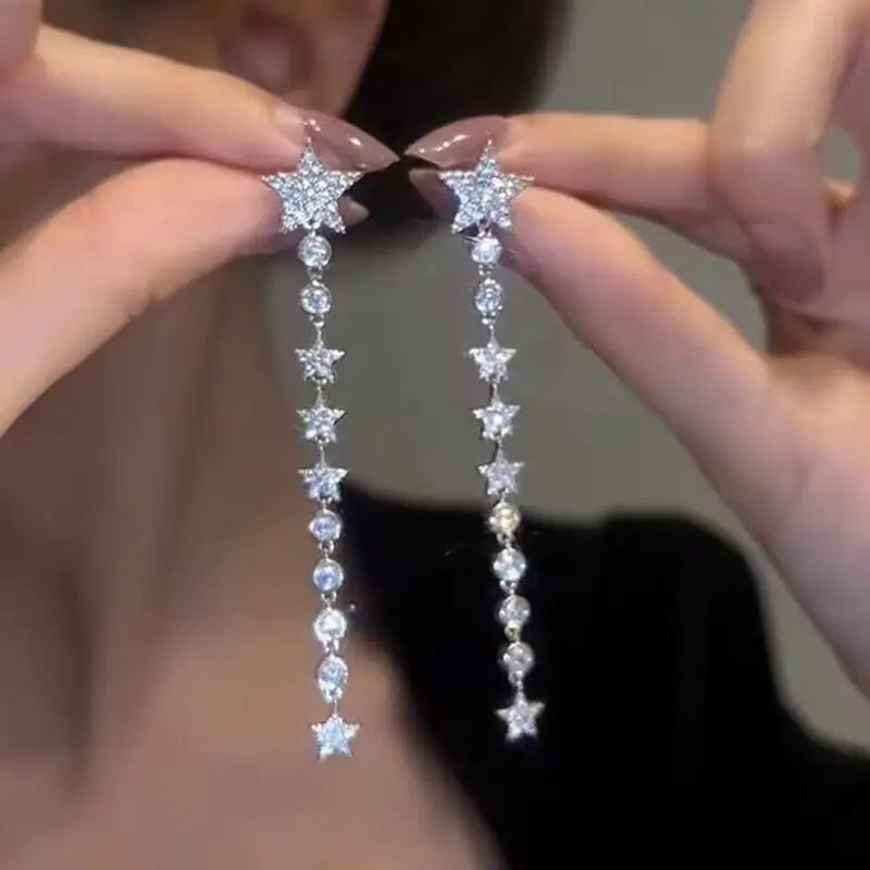 Sparkling Zircon Christmas Tree Drop Earrings For Women Trendy Xmas Tree Plant Dangle Earrings New Year Festival Party Jewelry