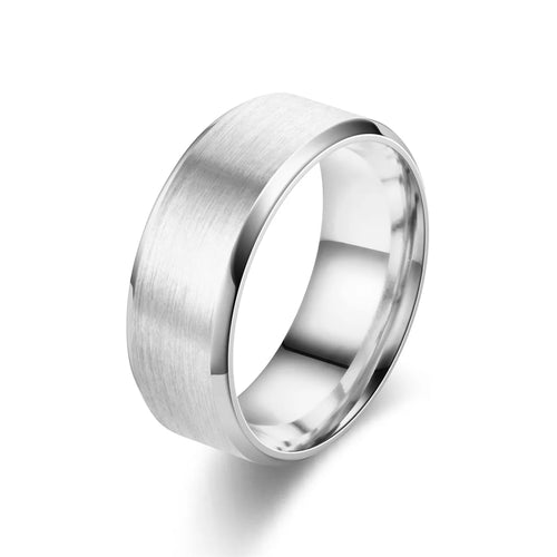 6 Colors Classic 8mm Tungsten Mens Ring Surface Brushed Stainless